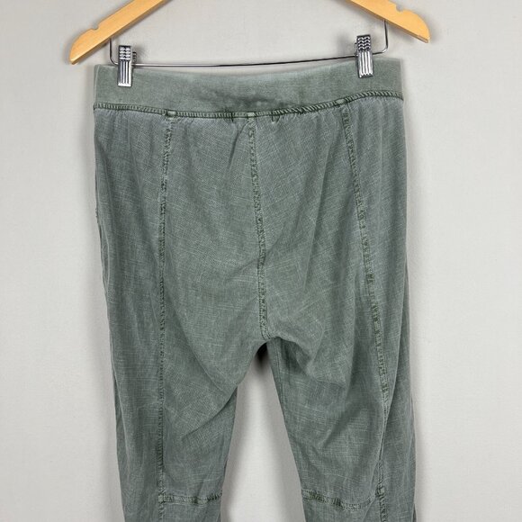 XCVI‎ Pants Womens Large Green Gino Ankle Slit Pull On Lyocell Cotton Pockets L - Picture 10 of 14